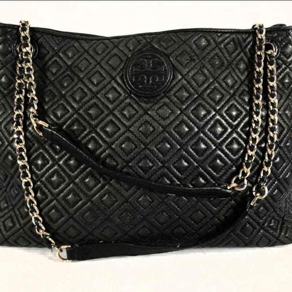 Tory Burch Designer Marion  Quilted Chain link Purse Shoulder Bag - Picture 1 of 7